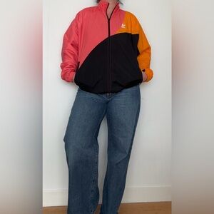 Adidas Originals Adicolor Colorblock Track Top 'Black Pink Orange Bomber Jacket